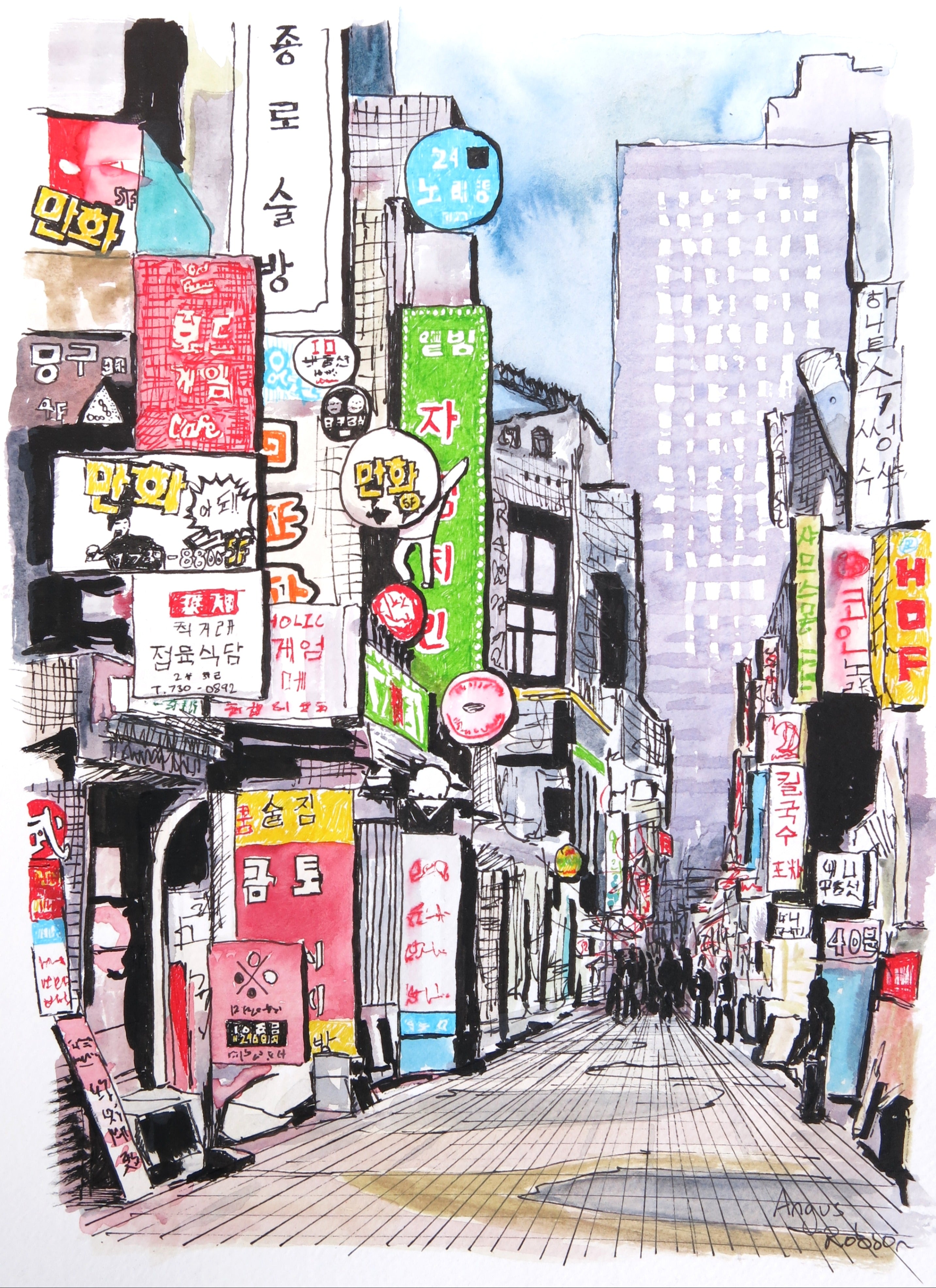Seoul Alleyway - Original Artwork